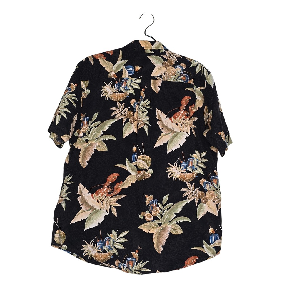 David Taylor Mens Tropical Lobster Cocktail Print Cotton Button Down Shirt Large - Picture 5 of 7